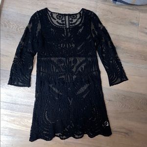 Black Lace Sheer Dress